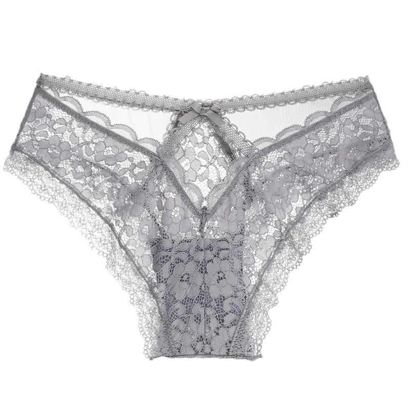 Koronkowe majtki z kokardką i ozdobnymi paskami