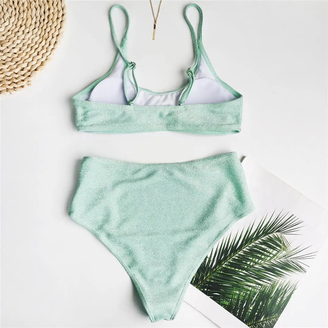 Dwuczęściowy strój kąpielowy z regulowanymi paskami