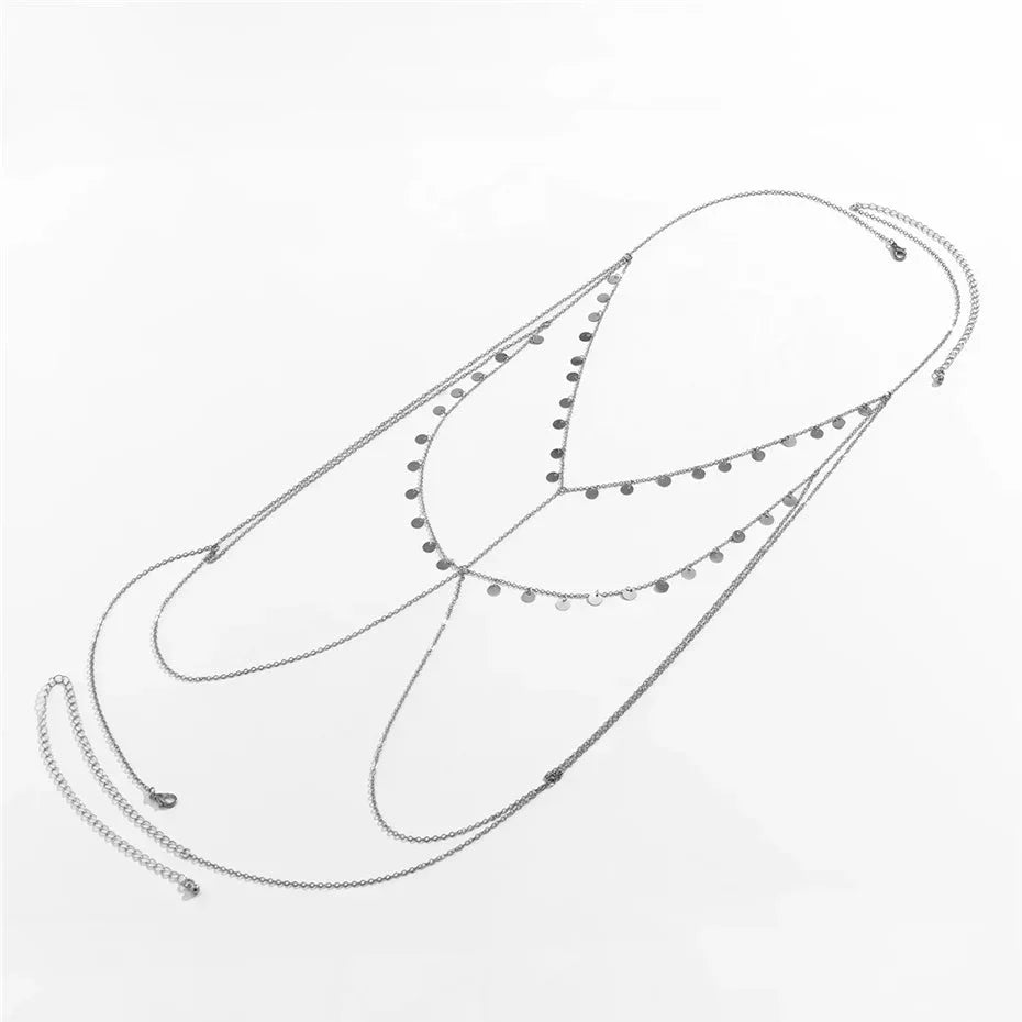 Biżuteria na klatkę piersiową z cekinami